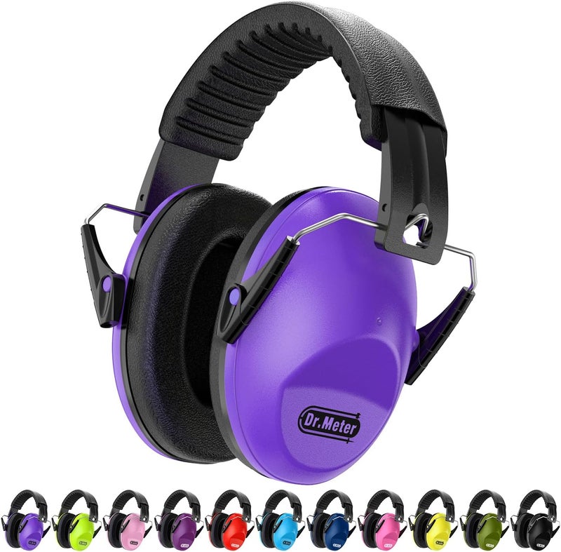 Dr.Meter Ear Muffs for Noise Reduction: EM100 SNR27.4 Kids Ear Protection with Adjustable Headband - Kids Noise Cancelling Headphones for Monster Truck, Concerts, Fireworks and Air Shows - Purple - Image 1
